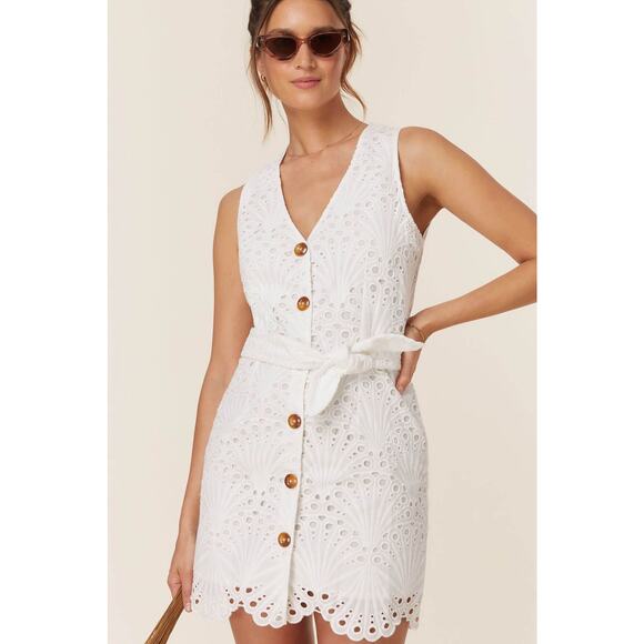 Andie The Navarino Dress in Eyelet White XL NWT - Picture 2 of 9